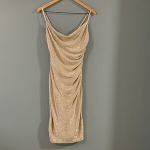 Laundry By Shelli Segal Shimmering Champagne 🥂 Midi Dress